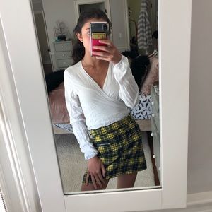 Black and yellow plaid skirt!